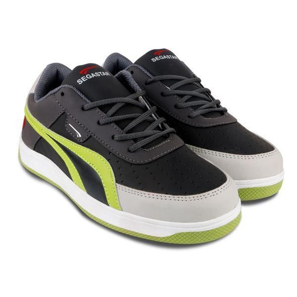 Richale Segastar Black White and Parrot Green Mens Casual Shoes